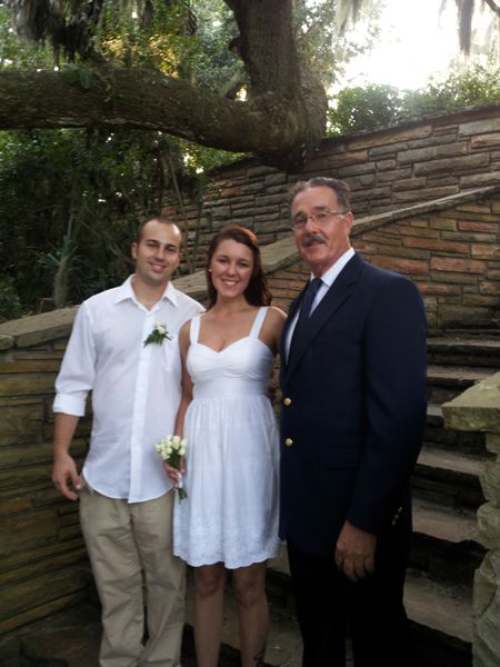 George Sr. officiated a beautiful wedding a Phillippe Park in Safety Harbor.