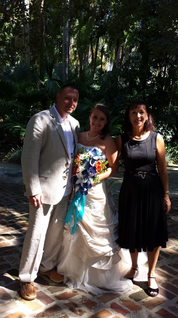 Me with Amanda and Joey at their wedding at Sunken Gardens in St Petersburg