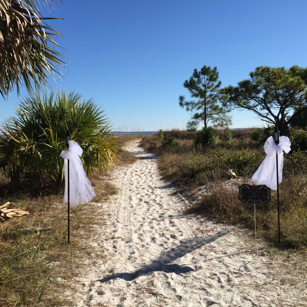 Path down the beach to the wedding. Picture by Corbett's Media.