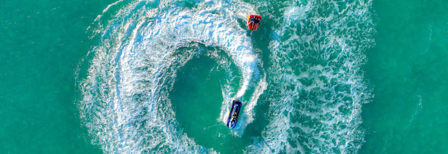 watersports in Clearwater beach after a wedding.