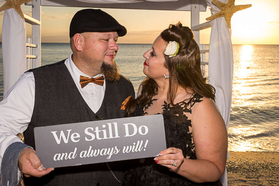 beach wedding on Indian Shores performed by A Beautiful Wedding in Florida